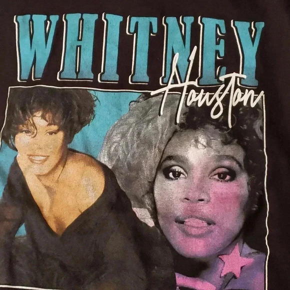 Whitney Houston Tops - Vintage Whitney Houston Graphic Short Sleeve Tee Rare Print Size XL